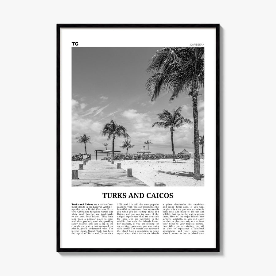 Turks and Caicos Islands Newspaper Poster, framed poster mockup