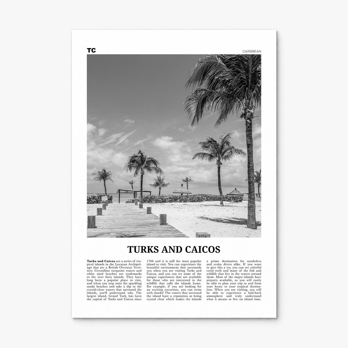 Turks and Caicos Islands Newspaper Poster, print only (unframed)
