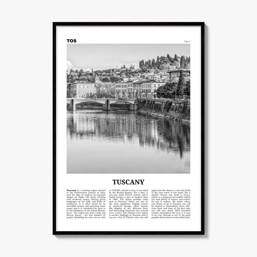 Tuscany Newspaper Poster, framed poster mockup
