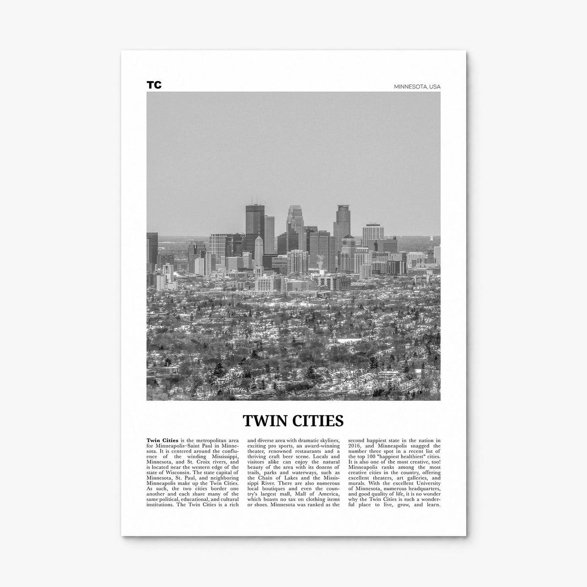 Twin Cities Newspaper Poster, print only (unframed)