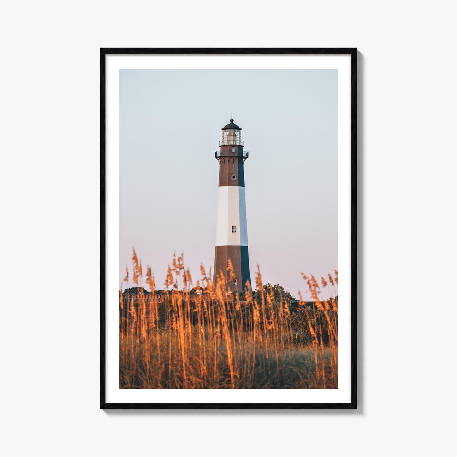 Tybee Island colorful photo poster of Georgia, USA – vertical wall art, unframed print shown in interior mockup