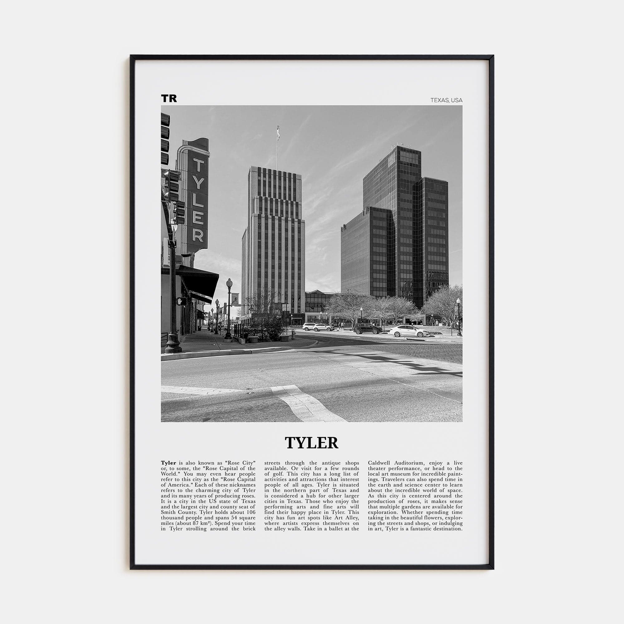 Tyler Poster Black Metal / 8x12 in Nbourhood Travel B&W Poster