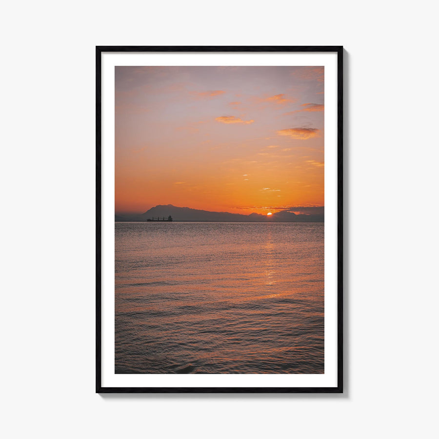 Tyrrhenian Sea colorful photo poster of Italy – vertical wall art, unframed print shown in interior mockup