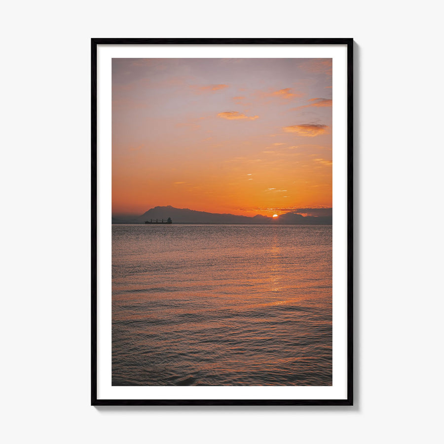 Tyrrhenian Sea Photo Poster, framed poster mockup, white border