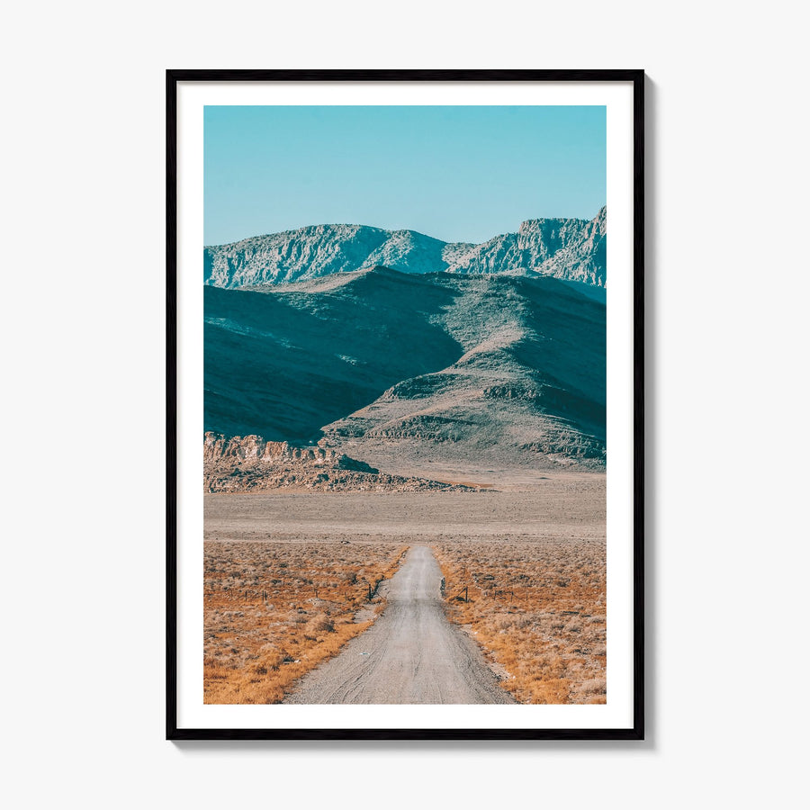 U.S. Route 50 Photo Poster, framed poster mockup, white border