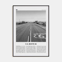 U.S. Route 66 Poster Black Metal / 8x12 in Nbourhood Travel B&W Poster