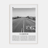 U.S. Route 66 Poster White Wood / 8x12 in Nbourhood Travel B&W Poster