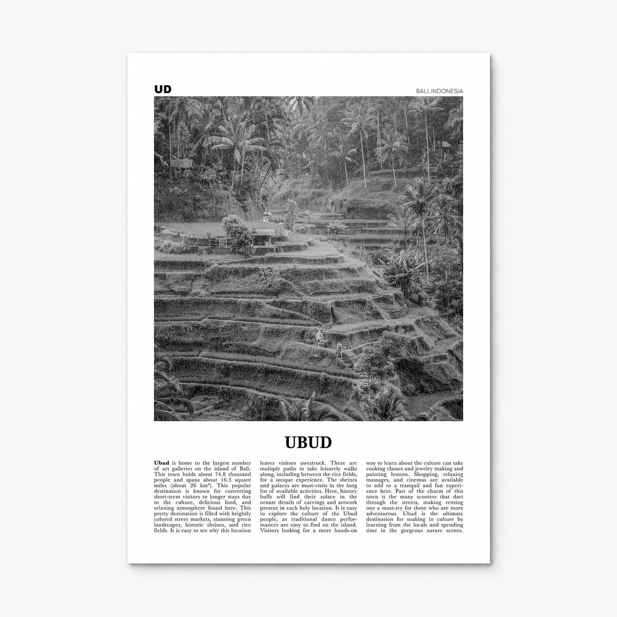 Ubud Newspaper Poster, print only (unframed)