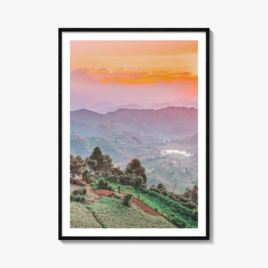 Uganda colorful photo poster of Africa – vertical wall art, unframed print shown in interior mockup