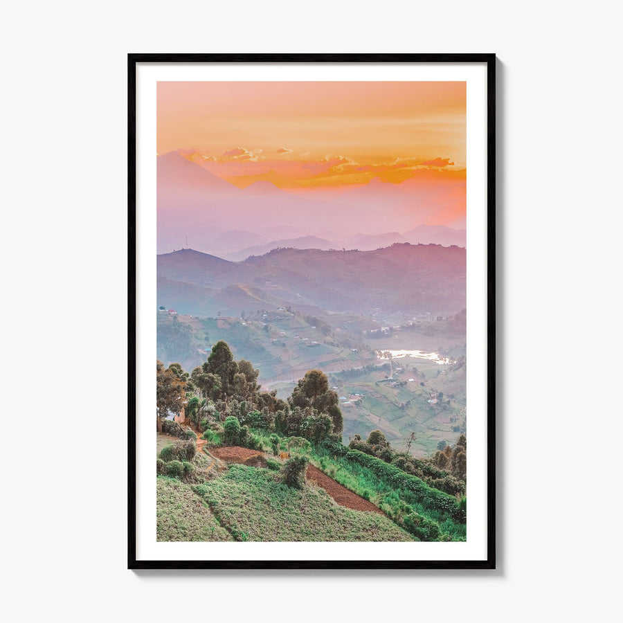 Uganda Photo Poster, framed poster mockup, white border