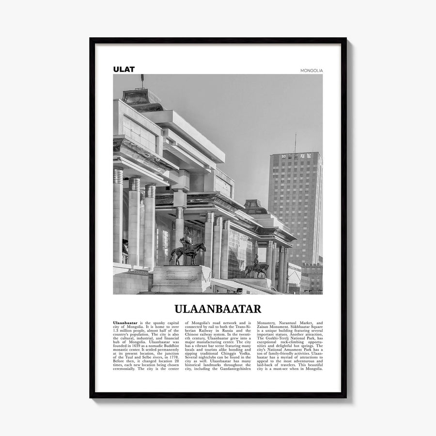 Ulaanbaatar Newspaper Poster, framed poster mockup