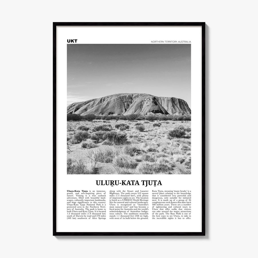 Uluru-Kata Tjuta Newspaper Poster, framed poster mockup