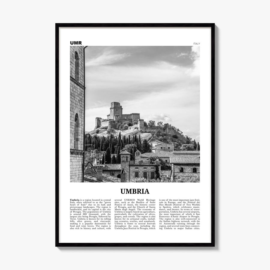 Umbria Newspaper Poster, framed poster mockup