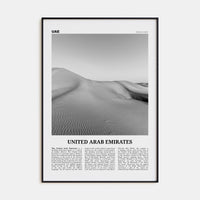 United Arab Emirates Poster Black Metal / 8x12 in Nbourhood Travel B&W Poster