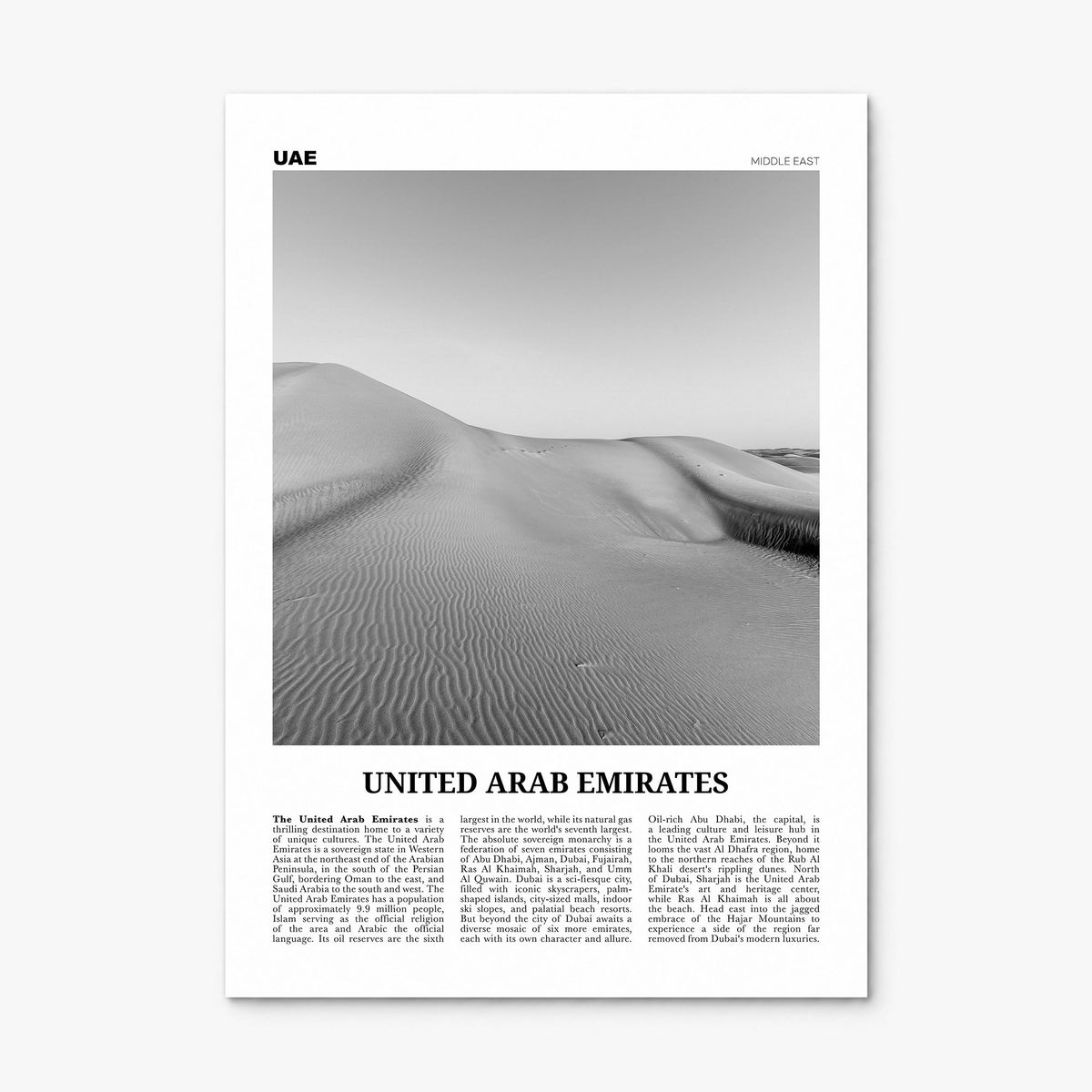 United Arab Emirates Newspaper Poster, print only (unframed)