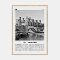 United Kingdom No 2 Poster Natural Wood / 8x12 in Nbourhood Travel B&W Poster