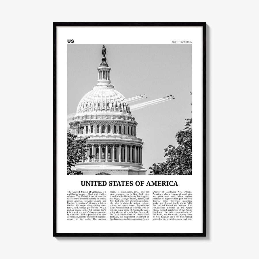 United States of America Newspaper No 2 Poster, framed poster mockup
