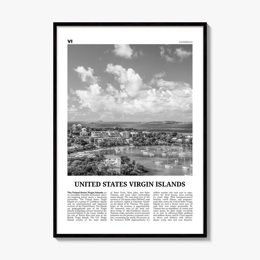 United States Virgin Islands Newspaper Poster, framed poster mockup