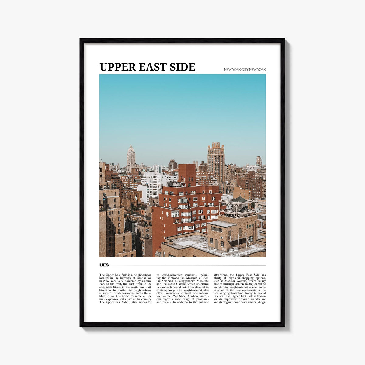 Upper East Side Travel Poster