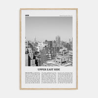 Upper East Side Poster Natural Wood / 8x12 in Nbourhood Travel B&W Poster