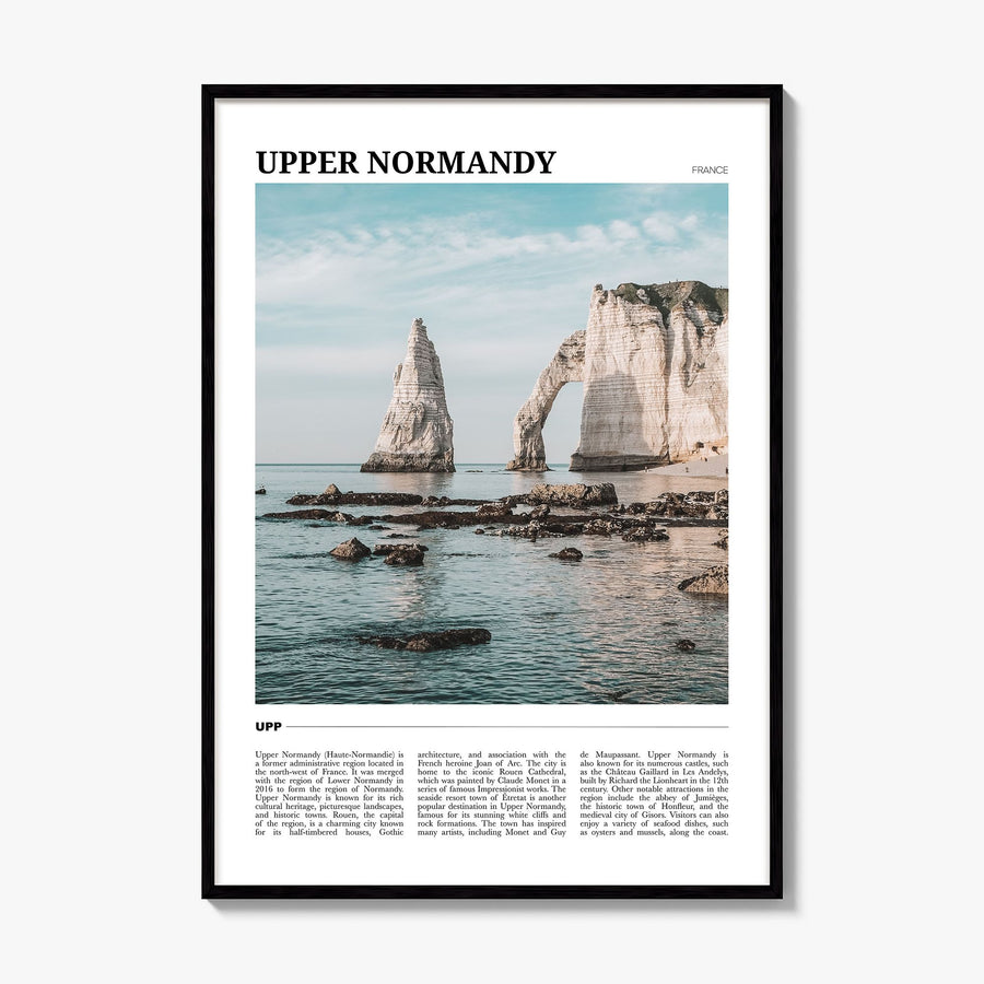 Upper Normandy Travel Poster, framed poster mockup