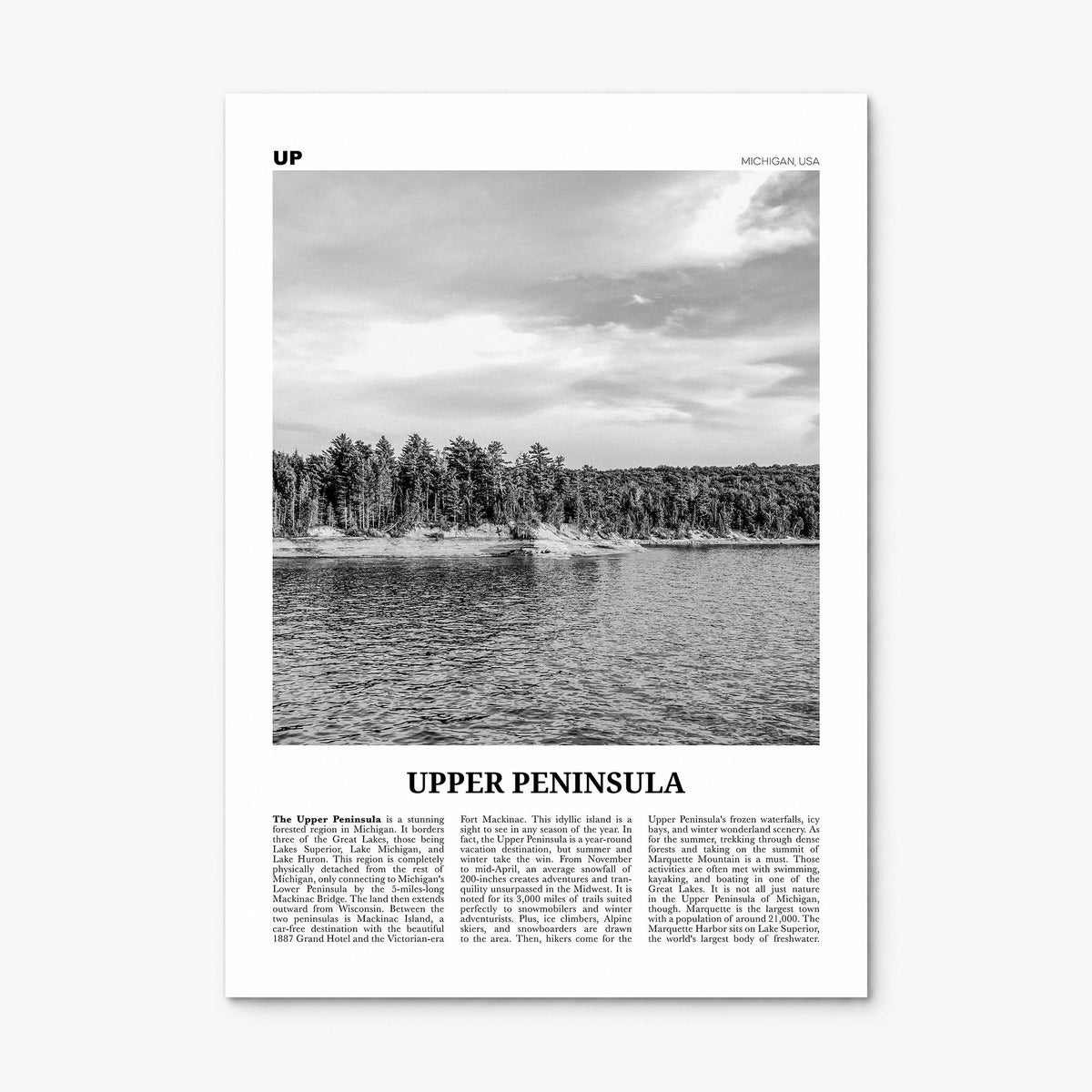 Upper Peninsula Newspaper Poster, print only (unframed)