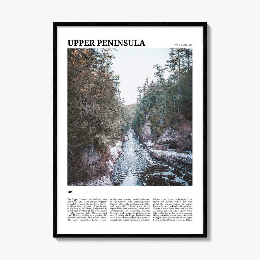 Upper Peninsula Travel Poster, framed poster mockup