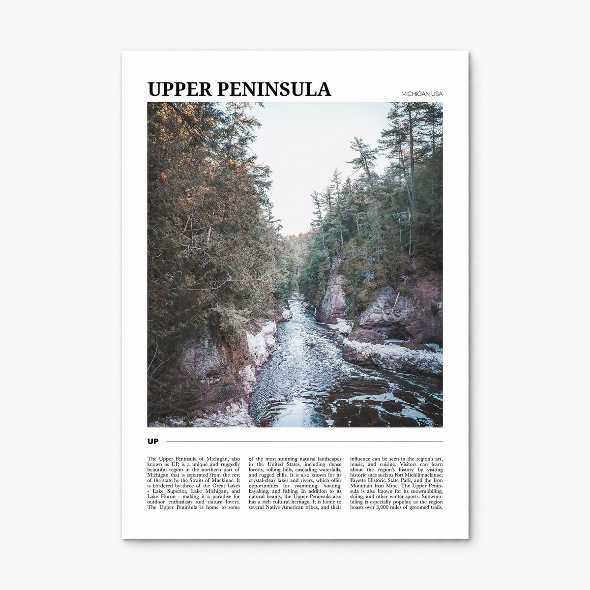 Upper Peninsula Travel Poster, print only (unframed)