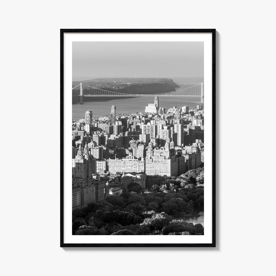 Upper West Side no. 1 black & white photo poster of Manhattan, New York City – vertical wall art, unframed print shown in int