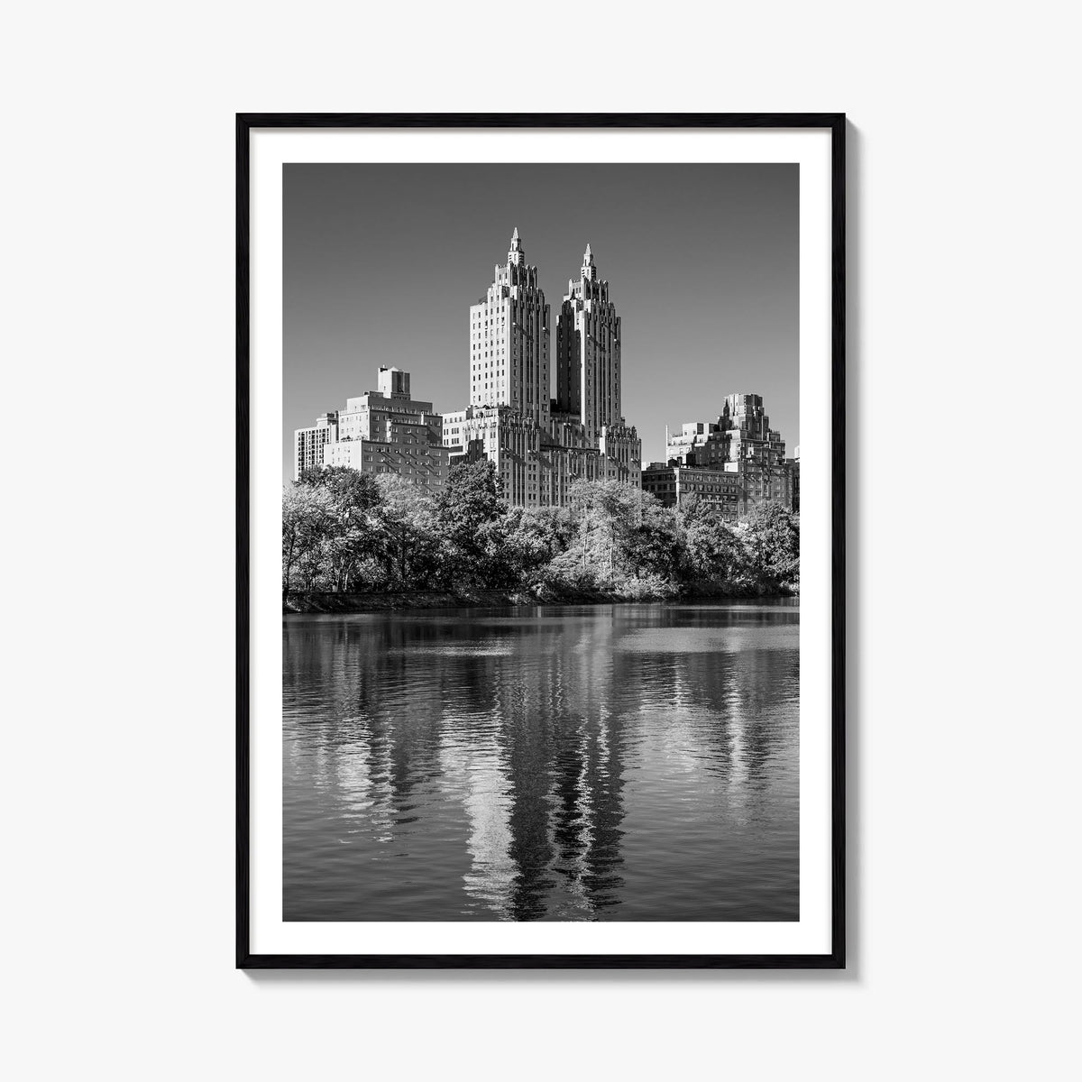 Upper West Side no. 2 black & white photo poster of Manhattan, New York City – vertical wall art, unframed print shown in int