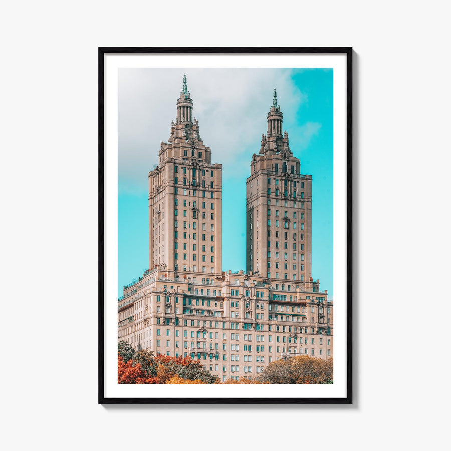 Upper West Side no. 3 colorful photo poster of New York, USA – vertical wall art, unframed print shown in interior mockup