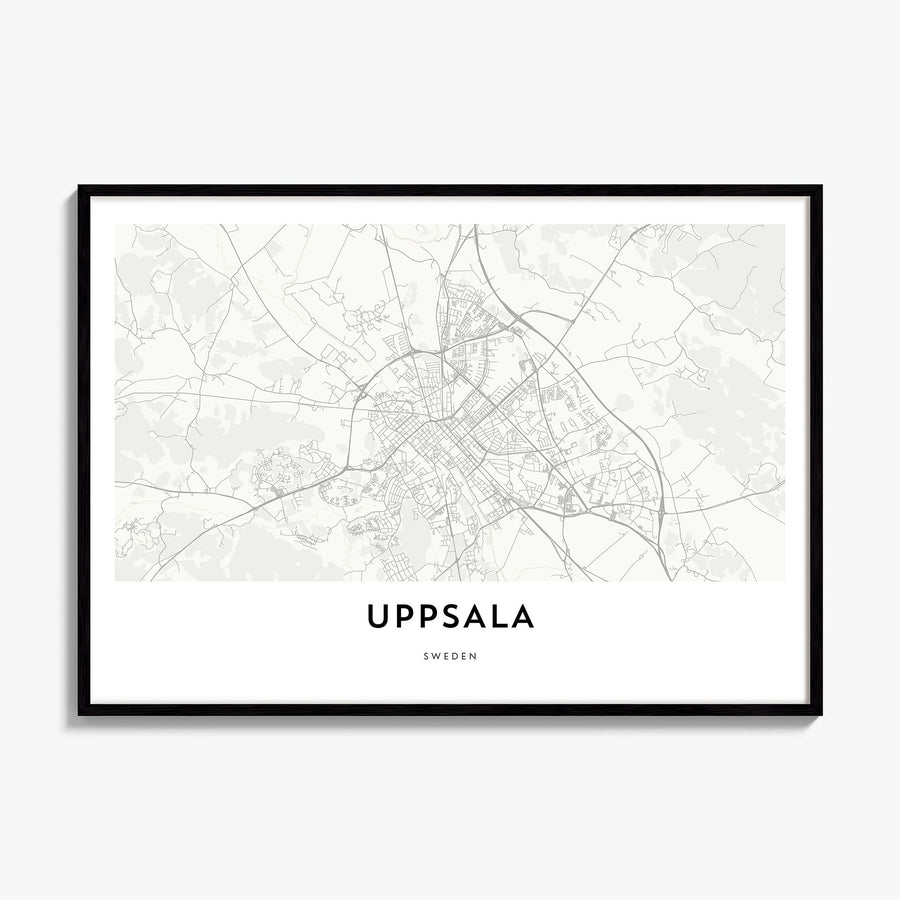 Uppsala Map Poster, framed poster mockup