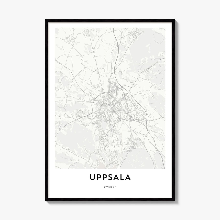Uppsala Map Poster, framed poster mockup