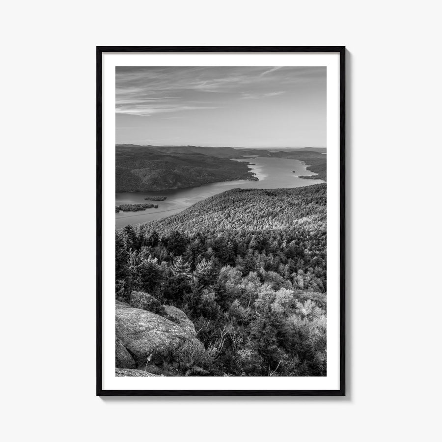 Upstate New York black & white photo poster of New York, USA – vertical wall art, unframed print shown in interior mockup