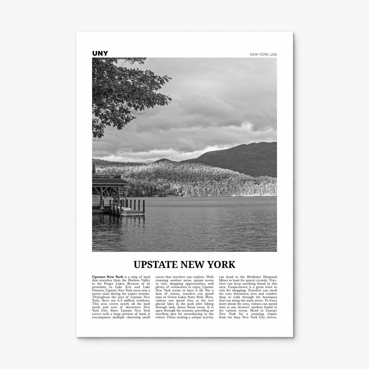 Upstate New York Newspaper Poster, print only (unframed)