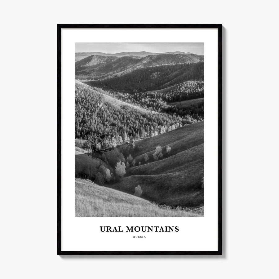 Ural Mountains Classic Poster, framed poster mockup
