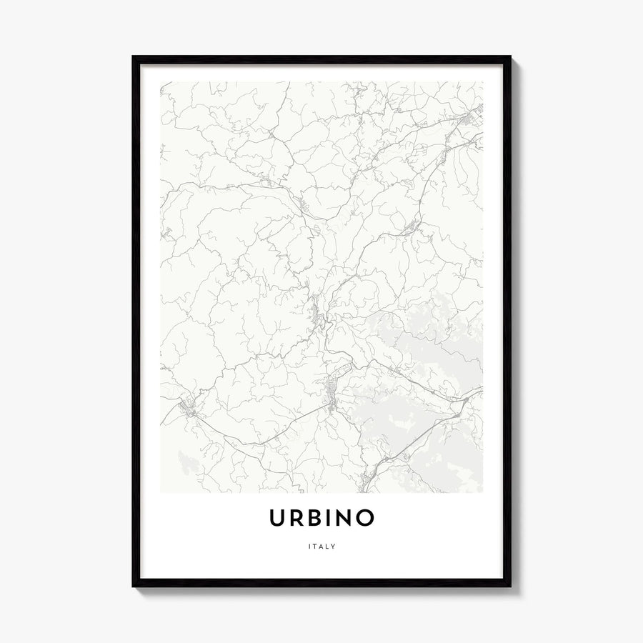 Urbino Map Poster, framed poster mockup