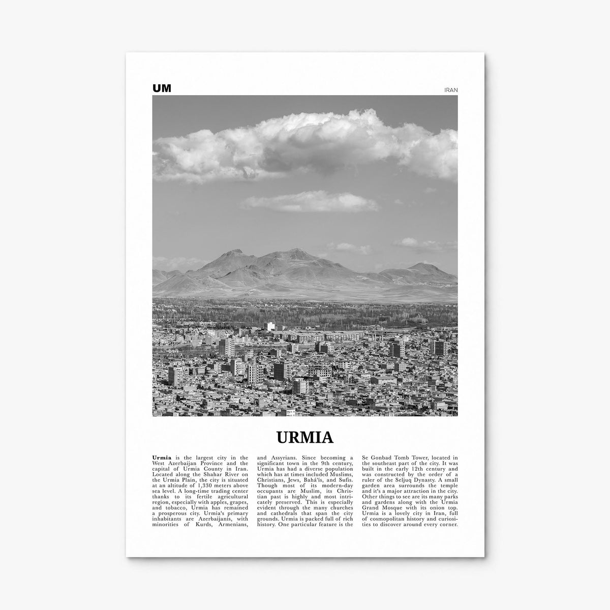 Urmia City Newspaper Poster, print only (unframed)