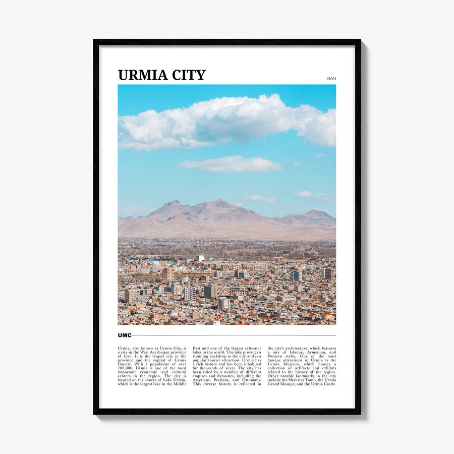 Urmia City Travel Poster, framed poster mockup