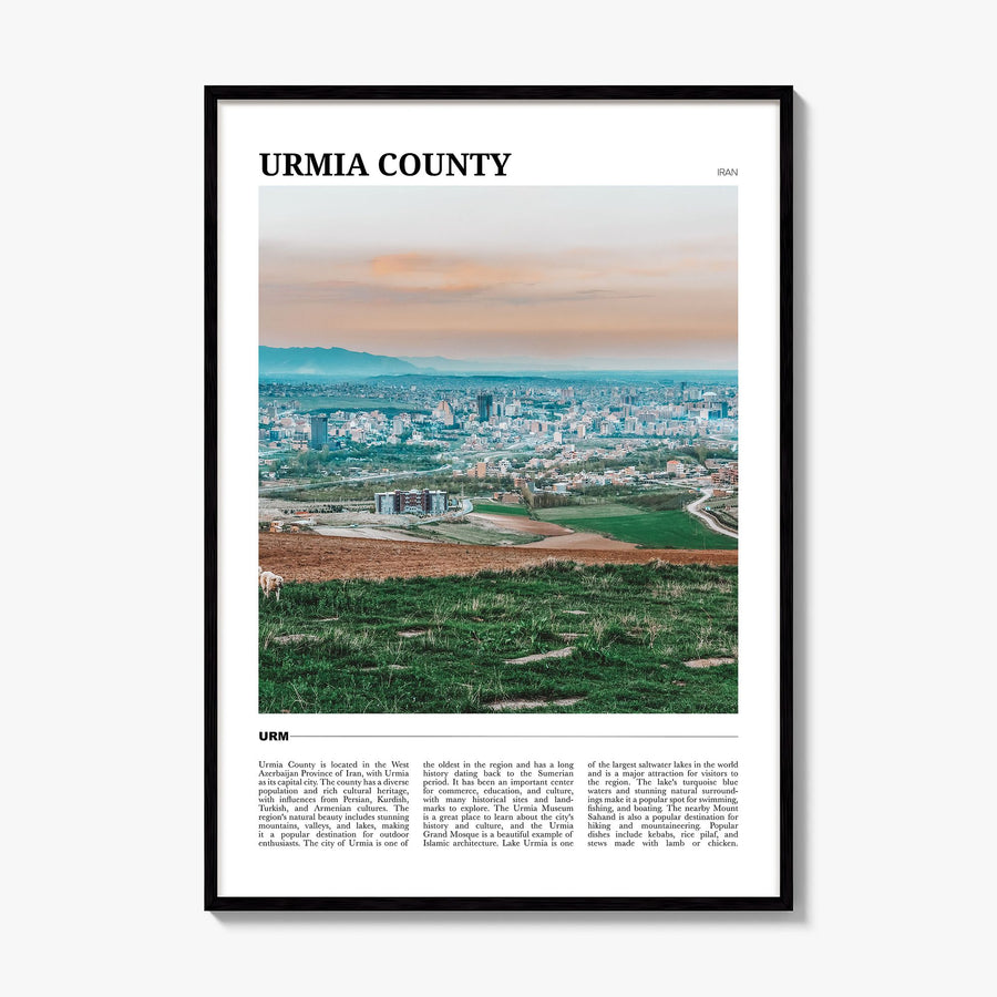 Urmia County Travel Poster, framed poster mockup