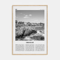 Uruguay Poster Natural Wood / 8x12 in Nbourhood Travel B&W Poster