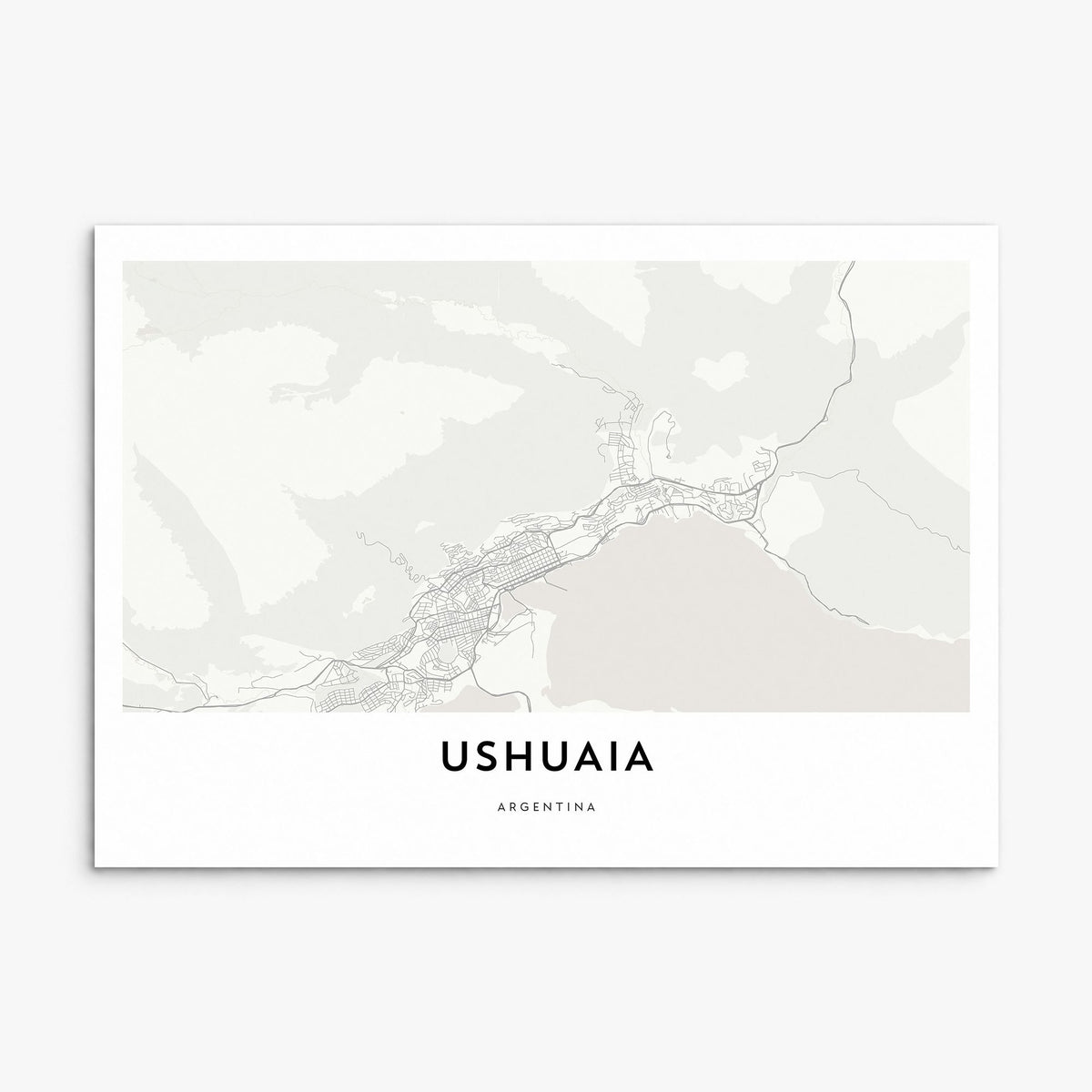 Ushuaia Map Poster, print only (unframed)