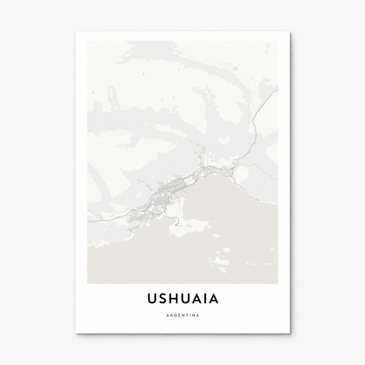 Ushuaia Map Poster, print only (unframed)