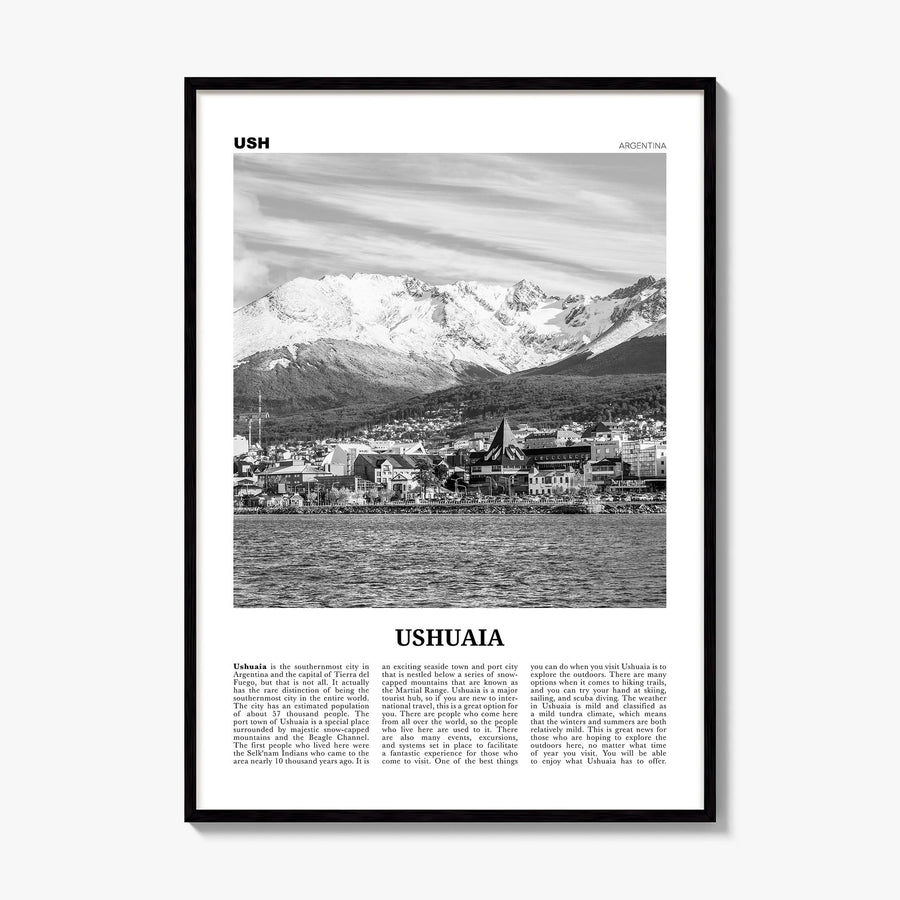 Ushuaia Newspaper Poster, framed poster mockup