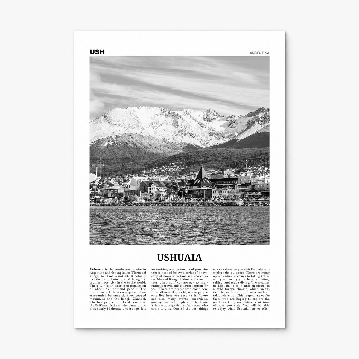 Ushuaia Newspaper Poster, print only (unframed)