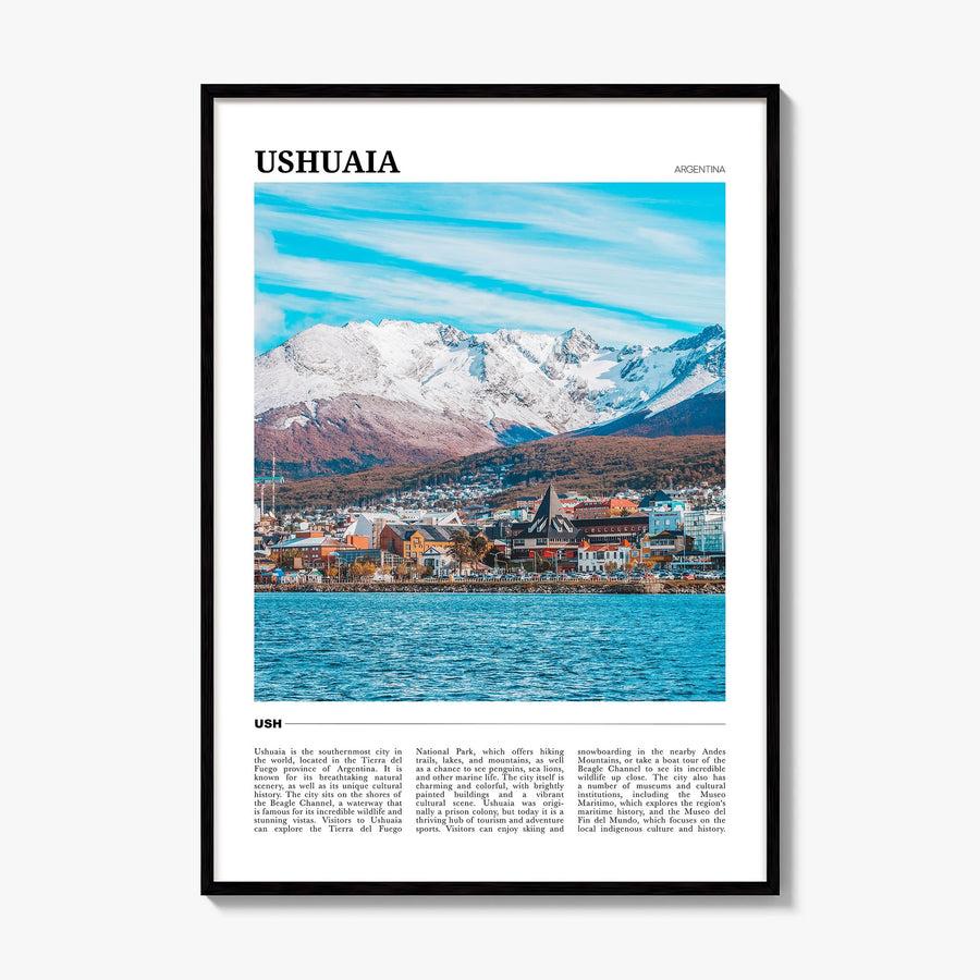 Ushuaia Travel Poster, framed poster mockup