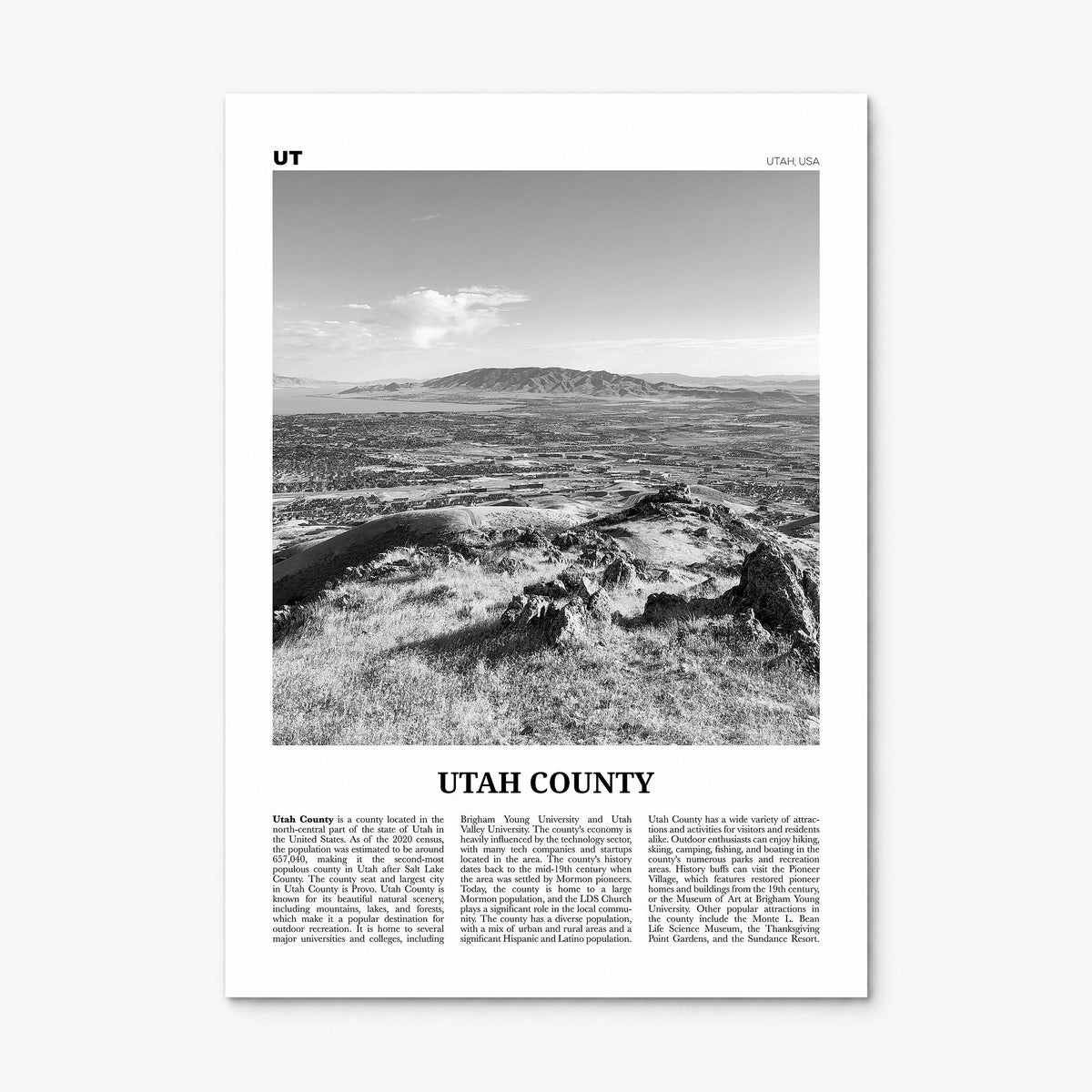 Utah County Newspaper Poster, print only (unframed)