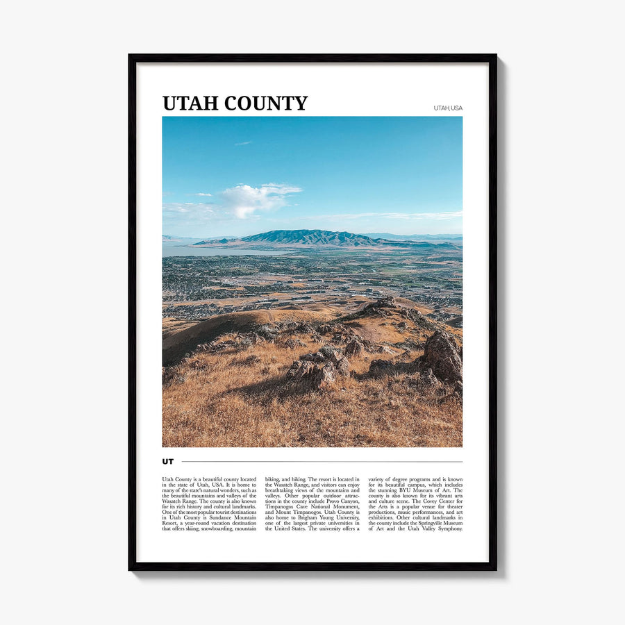 Utah County Travel Poster, framed poster mockup