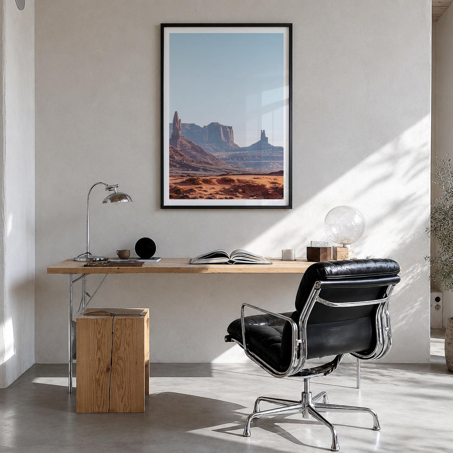 Utah no. 1 colorful photo poster of United States – vertical wall art in black wood frame with white border, hanging on wall