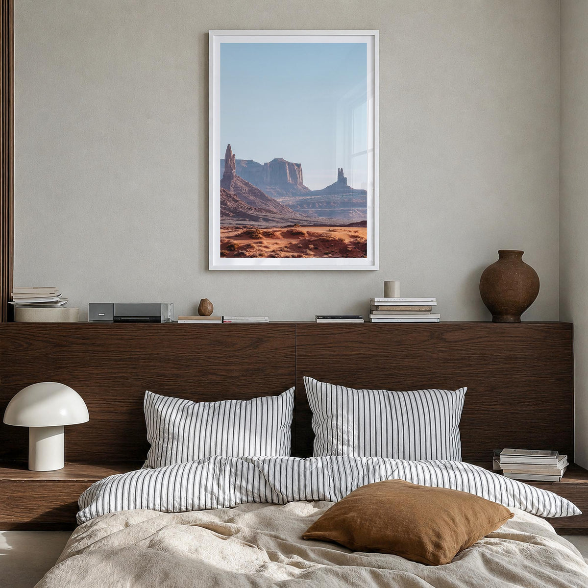 Utah no. 1 colorful photo poster of United States – vertical wall art in white wood frame with white border, hanging on wall